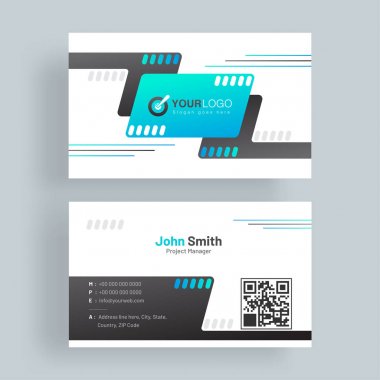 Ön ve arka sunum ile yatay kartvizit.