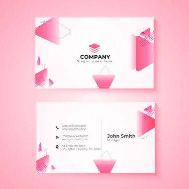 Ön ve arka sunum ile yatay kartvizit.