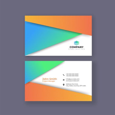 Ön ve arka sunum ile yatay kartvizit.