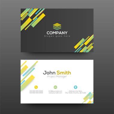 Ön ve arka sunum ile yatay kartvizit.