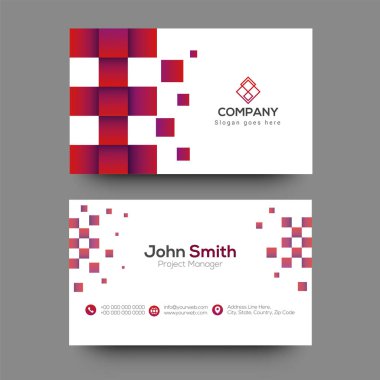 Ön ve arka sunum ile yatay kartvizit.