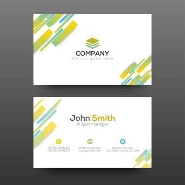 Ön ve arka sunum ile yatay kartvizit.