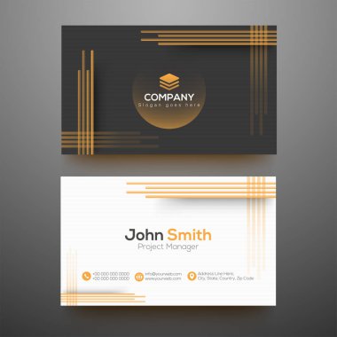 Ön ve arka sunum ile yatay kartvizit.