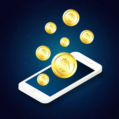 Dijital para kavramı ile birden çok altın crypotcurrencies o