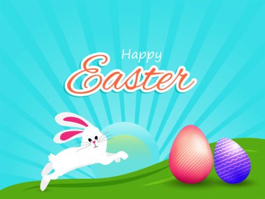 Mutlu Paskalya kavramı ile boyalı yumurta.