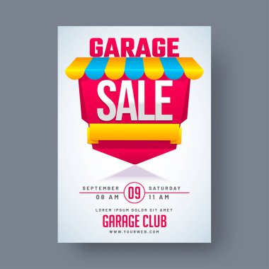 Garage or yard sale event announcement printable poster or banne clipart