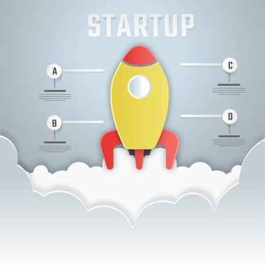 Kağıt bulutlar, roket başlatılması ile sanat d açılışta Katmanlar