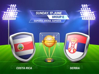 Rusya 2018, Futbol Şampiyonası lig, maç Costa Ric arasında
