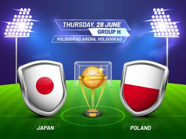Rusya 2018, Futbol Şampiyonası Ligi, Japonya v/s arasında bir maç