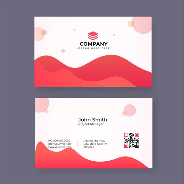 Horizontal business card with front and back presentation. — Stock Vector