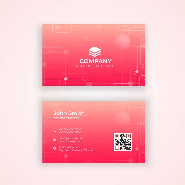 Horizontal business card with front and back presentation. — Stock Vector