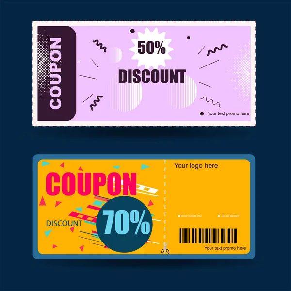Gift voucher, certificate, discount card, or coupon template. — Stock Vector