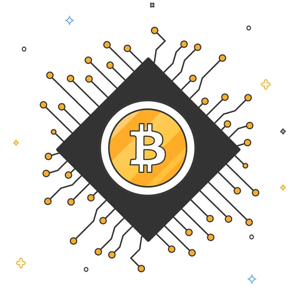 Bitcoin d'or, concept de crypto-monnaie . — Image vectorielle