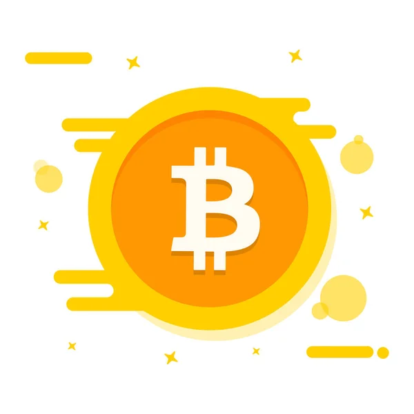 Symbole plat Bitcoin sur fond abstrait . — Image vectorielle