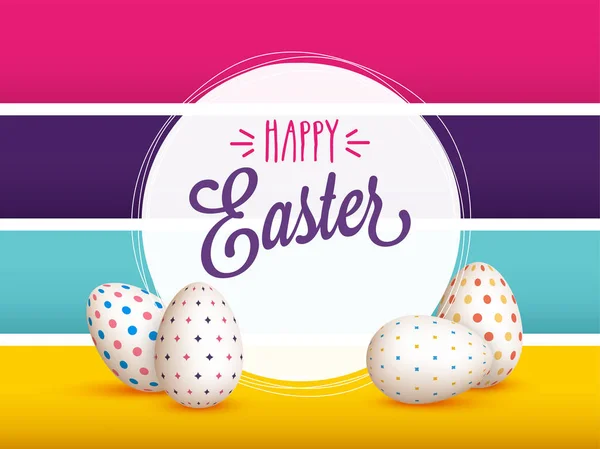 复活节快乐的概念与彩色彩绘鸡蛋. — 图库矢量图片