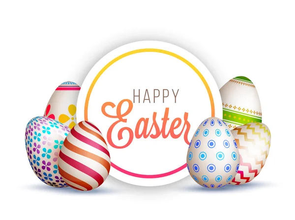 Beschilderde eieren, Happy Easter achtergrond. — Stockvector