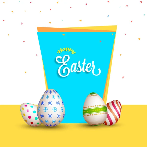 Kleurrijk geschilderd eieren, Happy Easter Concept. — Stockvector