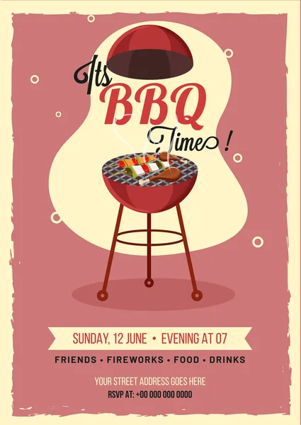 Barbecue affisch, Flyer, mall eller inbjudan Design. — Stock vektor