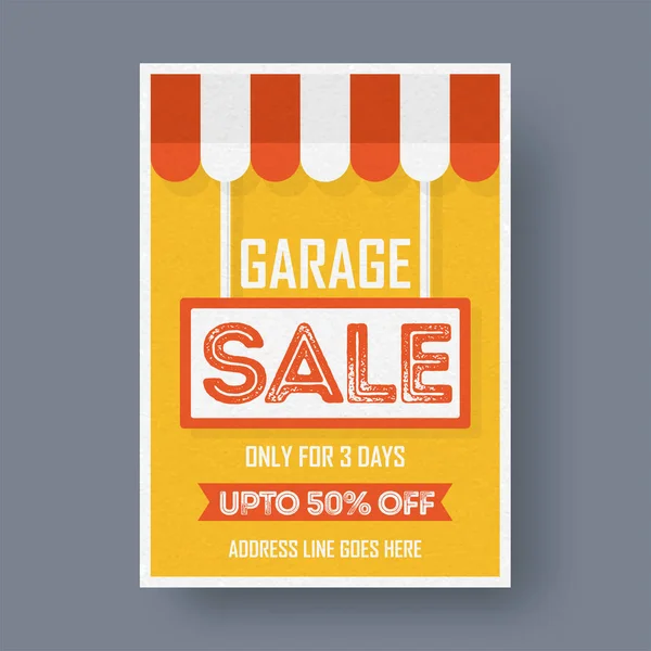 Garage or yard sale event announcement printable poster or banne — Stock Vector
