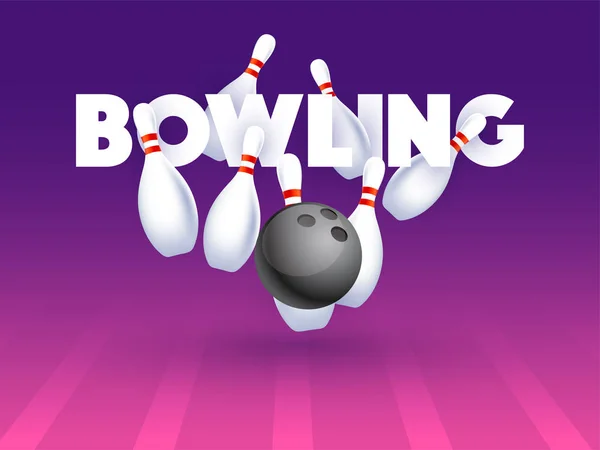Affiche, flyer ou bannière du tournoi de bowling . — Image vectorielle