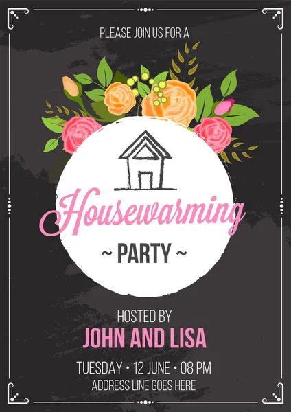 Housewarming party inbjudan kortdesign. — Stock vektor