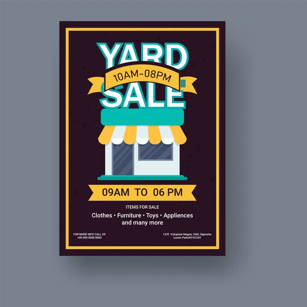 Garage oder Hof Verkauf Veranstaltungsankündigung druckbares Plakat oder Banner — Stockvektor