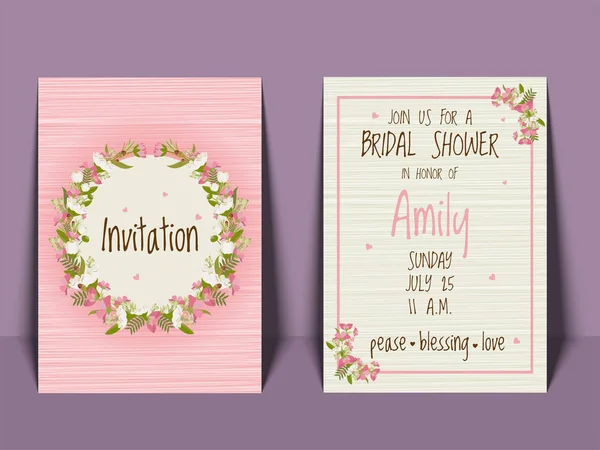 Bridal shower invitation card templates. — Stock Vector