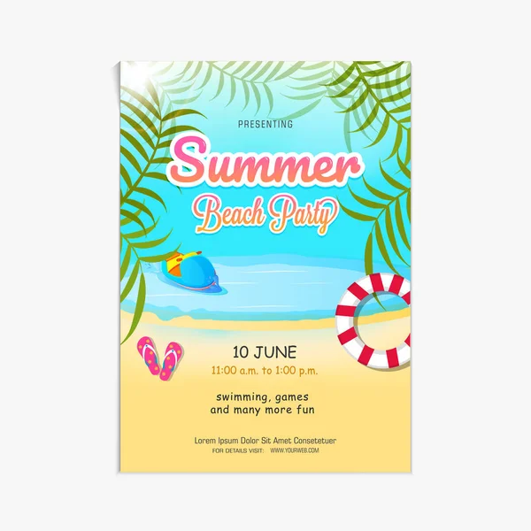 Καλοκαίρι στρατόπεδο αφίσα, φυλλάδιο ή banner σχεδιασμός. — Διανυσματικό Αρχείο