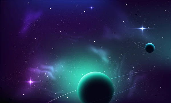 Cosmic Galaxy Background cu nebuloasă, praf de stele și strălucire strălucitoare — Vector de stoc