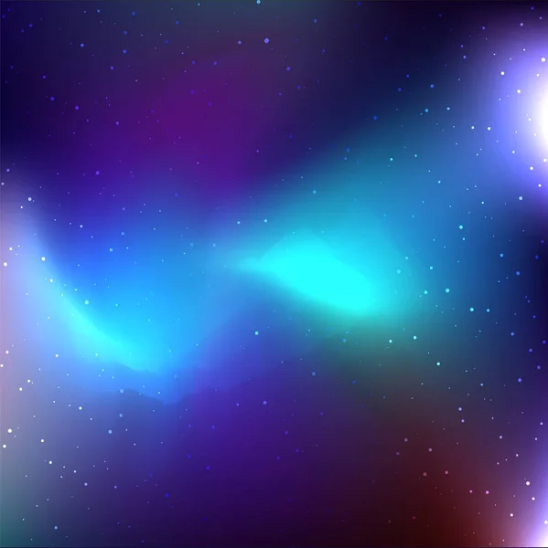 Fondo cósmico de galaxia con nebulosa, polvo de estrellas y brillo brillante — Vector de stock