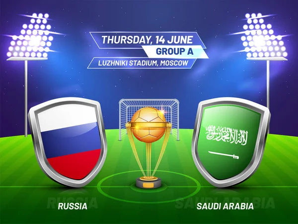 Russie 2018, championnat de football ligue, match entre la Russie v / — Image vectorielle