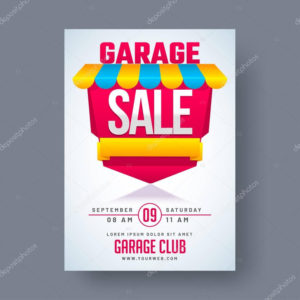 Garage or yard sale event announcement printable poster or banne