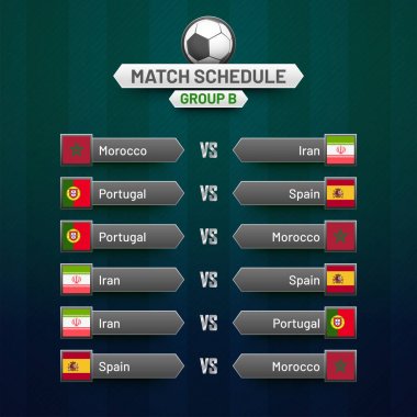 Rusya 2018 Dünya Kupası takvim. Futbol zamanlama tablosu şablonu ,