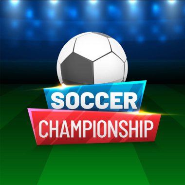Futbol topu ve metin Futbol Şampiyonası.