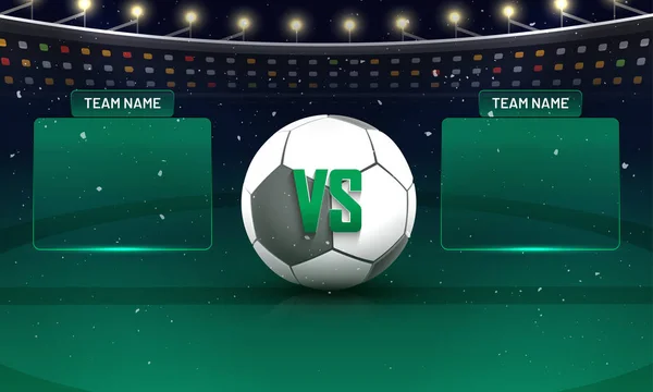 Soccer championship league, match between Team A v/s Team B conc — Stock Vector