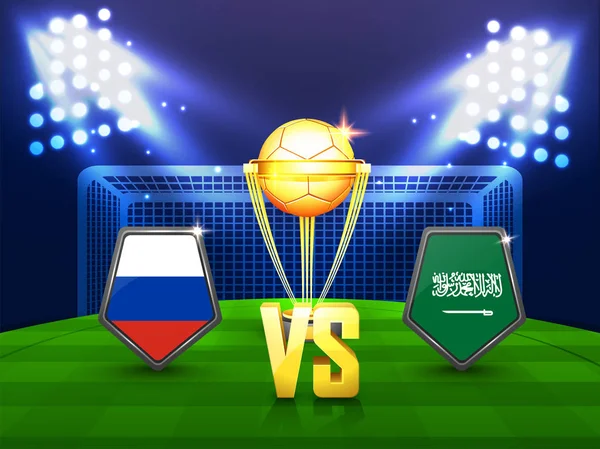 Russia 2018, campionato di calcio, partita tra Russia v / — Vettoriale Stock