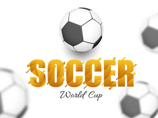 Concepto de Copa Mundial de Fútbol con balón de fútbol se desvanecen y zoom backgrou — Archivo Imágenes Vectoriales
