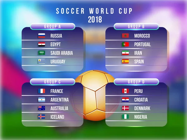 Rusya 2018 Dünya Kupası takvim. Futbol zamanlama tablosu şablonu ,