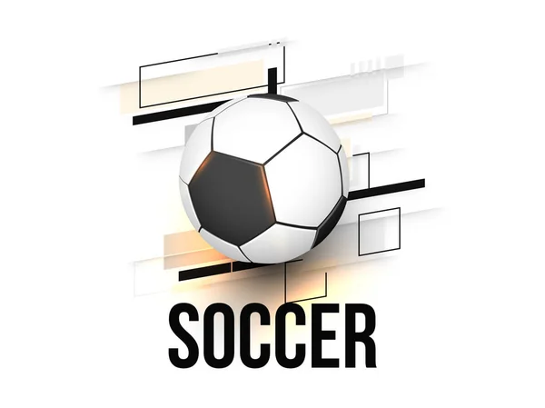 Shiny soccer ball on abstract white background. — Stock Vector
