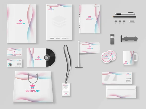 Yhtiön henkilöllisyys. Professional Business Branding Kit lukien — vektorikuva