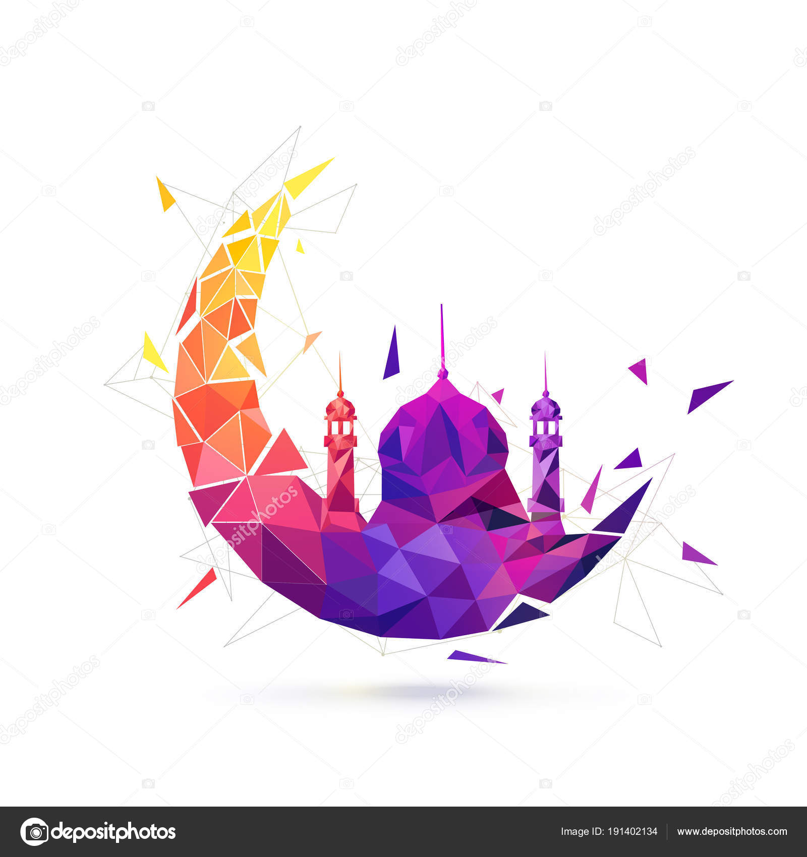 Colorful Moon And Mosque On White Background Abstract Style Stock Vector Image By C Alliesinteract Colorful Moon And Mosque On White Background Abstract Style Stock Vector Image By C Alliesinteract