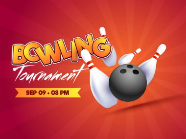 Bowling Turnuvası afiş, el ilanı veya afiş tasarım.