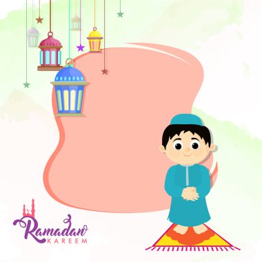 Ramazan Kareem kutlama backgrond İslami çocuk (o dua ile