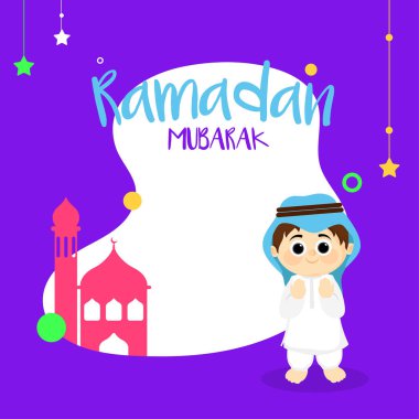Mübarek Ramazan Festivali kutlama kavramı ile İslami çocuk pr