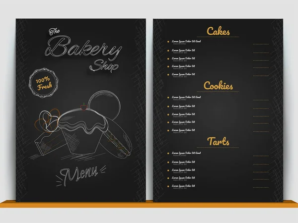 Restaurante menu de café, design de modelo. Folheto alimentar. — Vetor de Stock