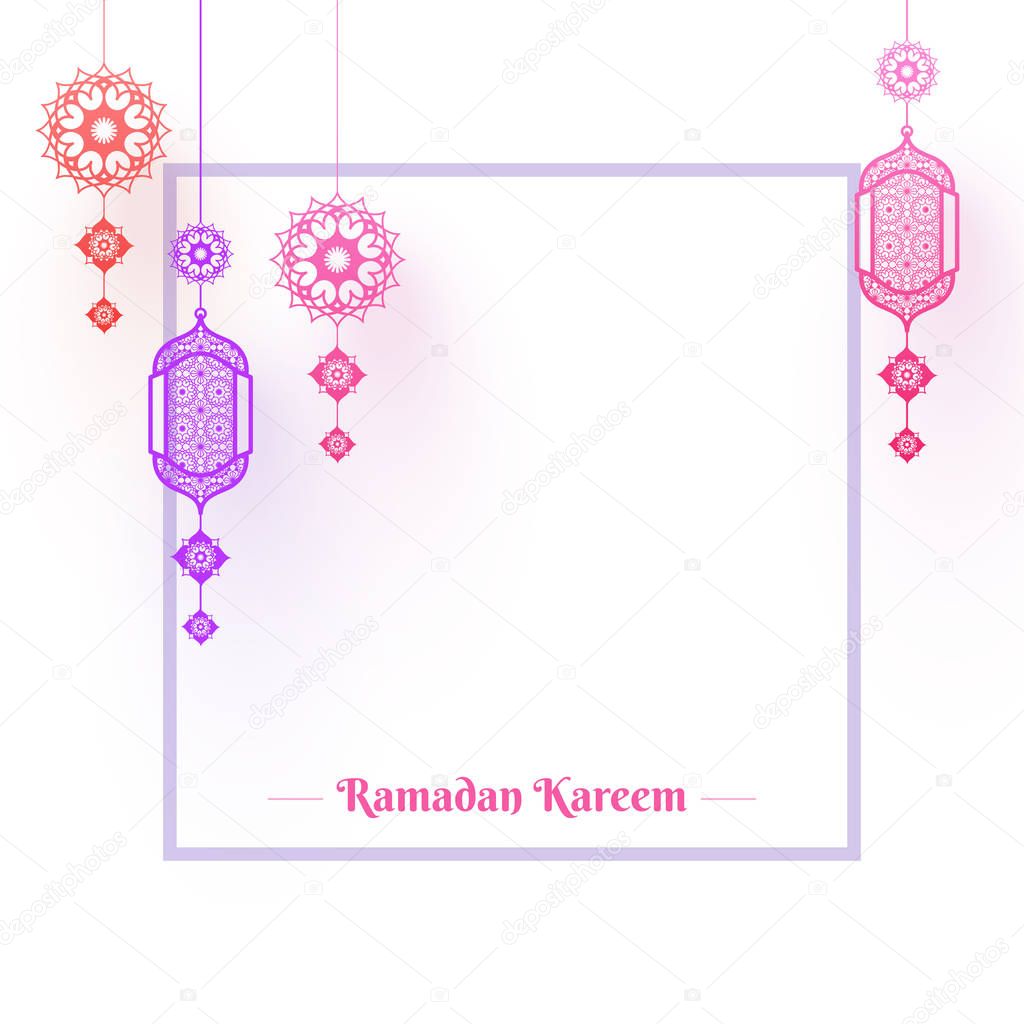 Ramadan Kareem celebration concept with hanging floral decorated