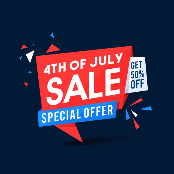 Feliz Día de la Independencia, concepto de celebración del 4 de julio. con 50% de descuento en ofertas de venta . — Archivo Imágenes Vectoriales