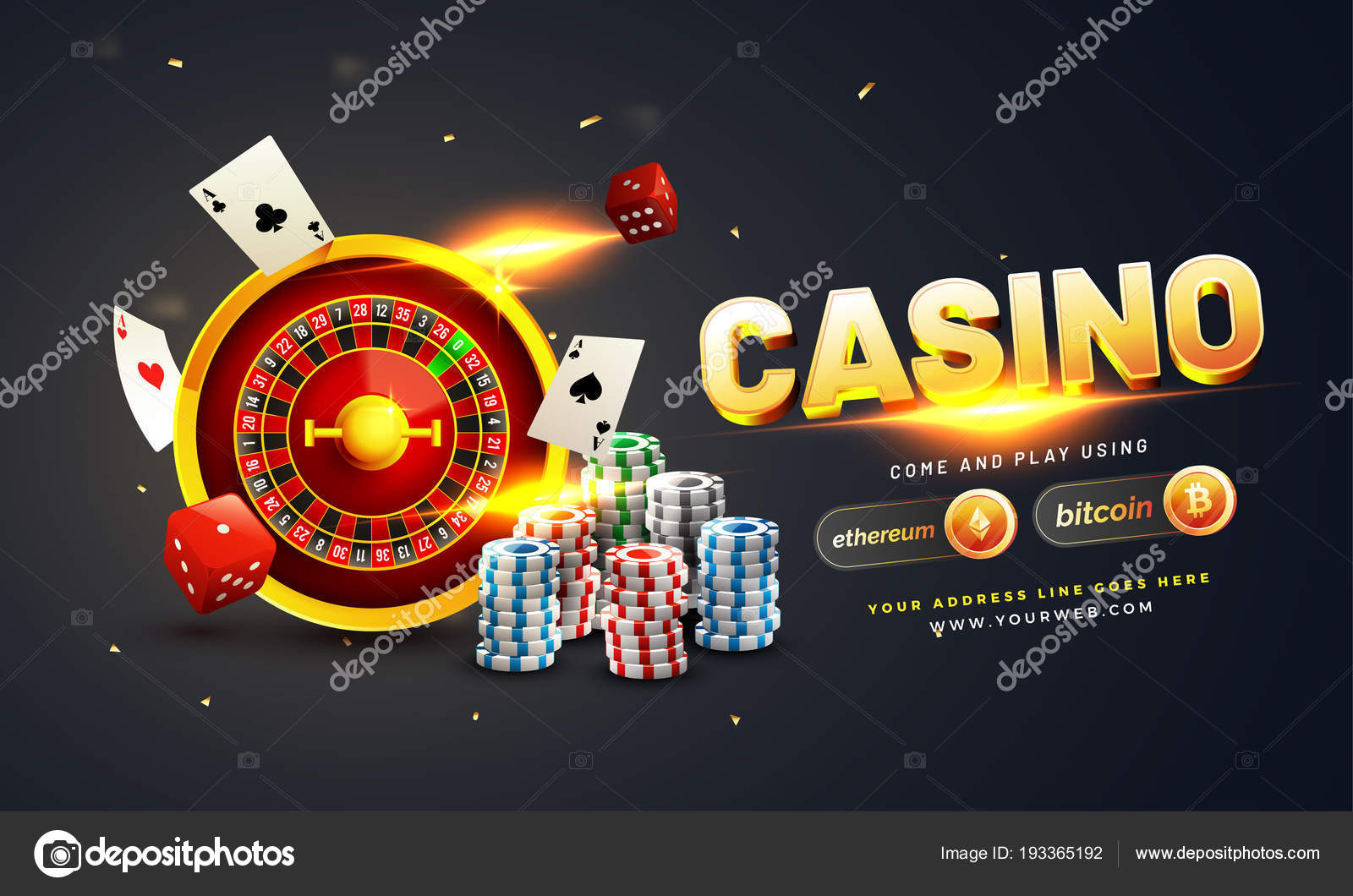 Conceito De Layout De Casino Online Jogar Cartões Dados Chips