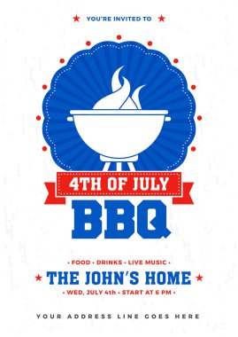 Barbekü Poster, afiş, şablon veya davetiye tasarım.