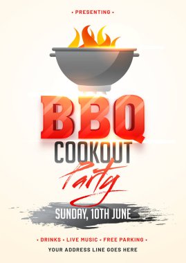 Barbekü Poster, afiş, şablon veya davetiye tasarım.